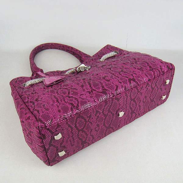 Christian Dior 1885 Snake Grain Leather Handbag-Pink - Click Image to Close